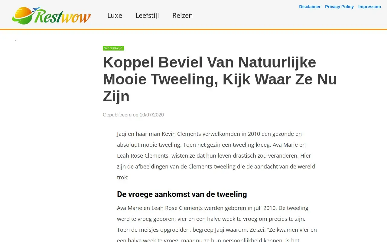 Landing page screenshot