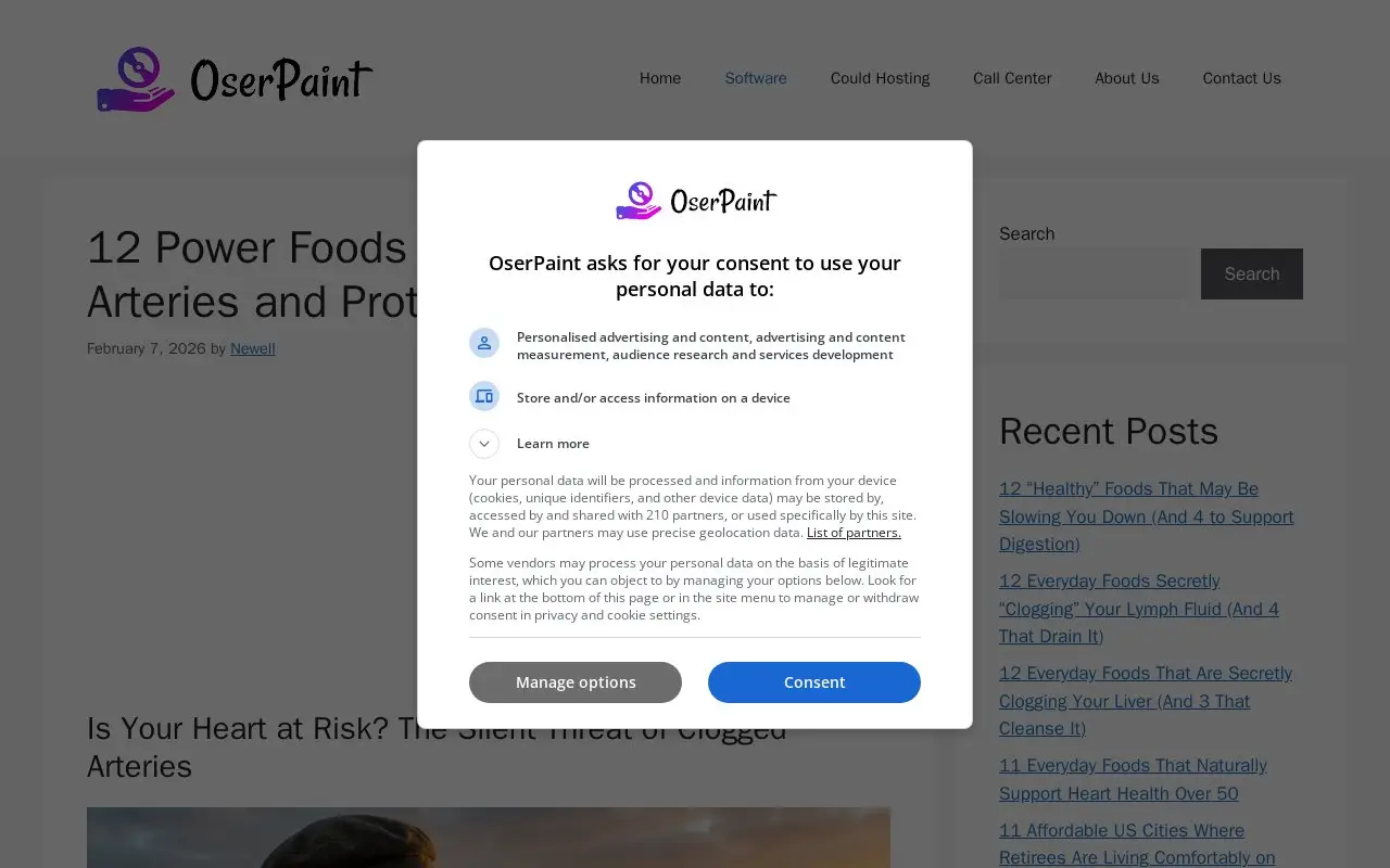 Landing page screenshot