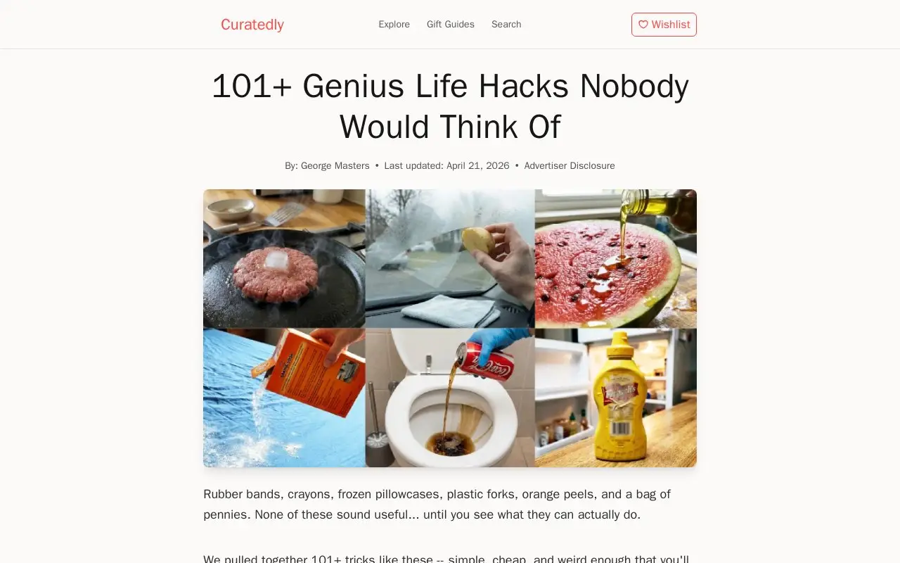 Landing page screenshot