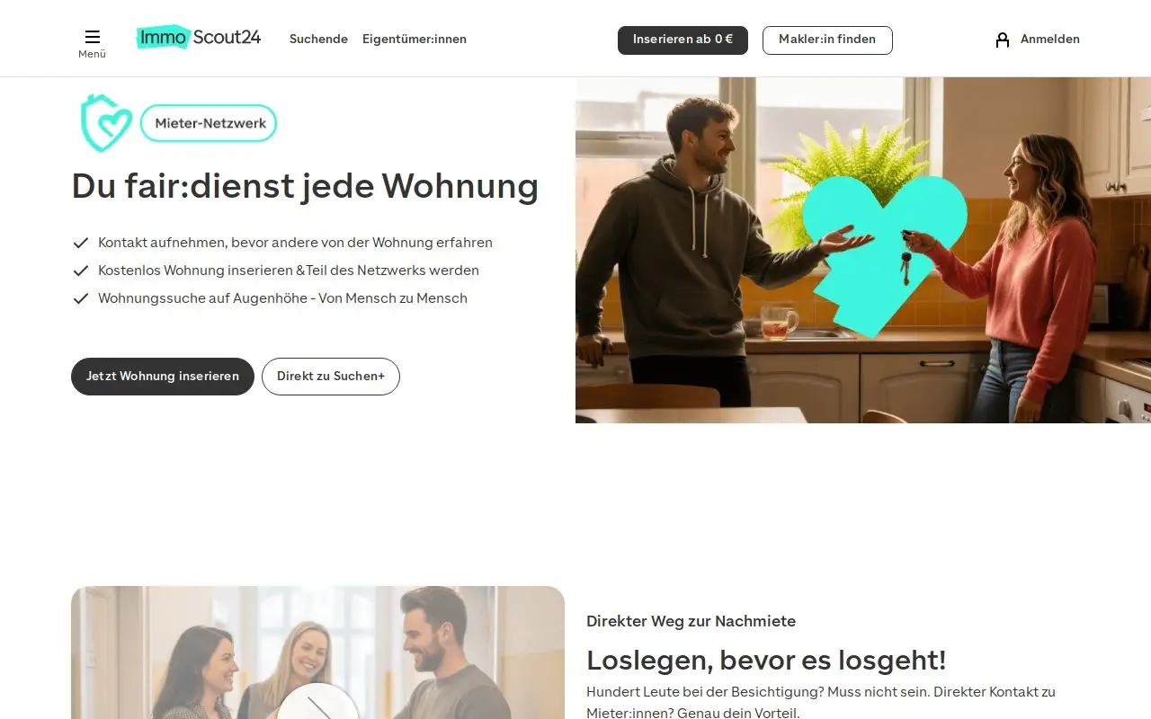 Landing page screenshot