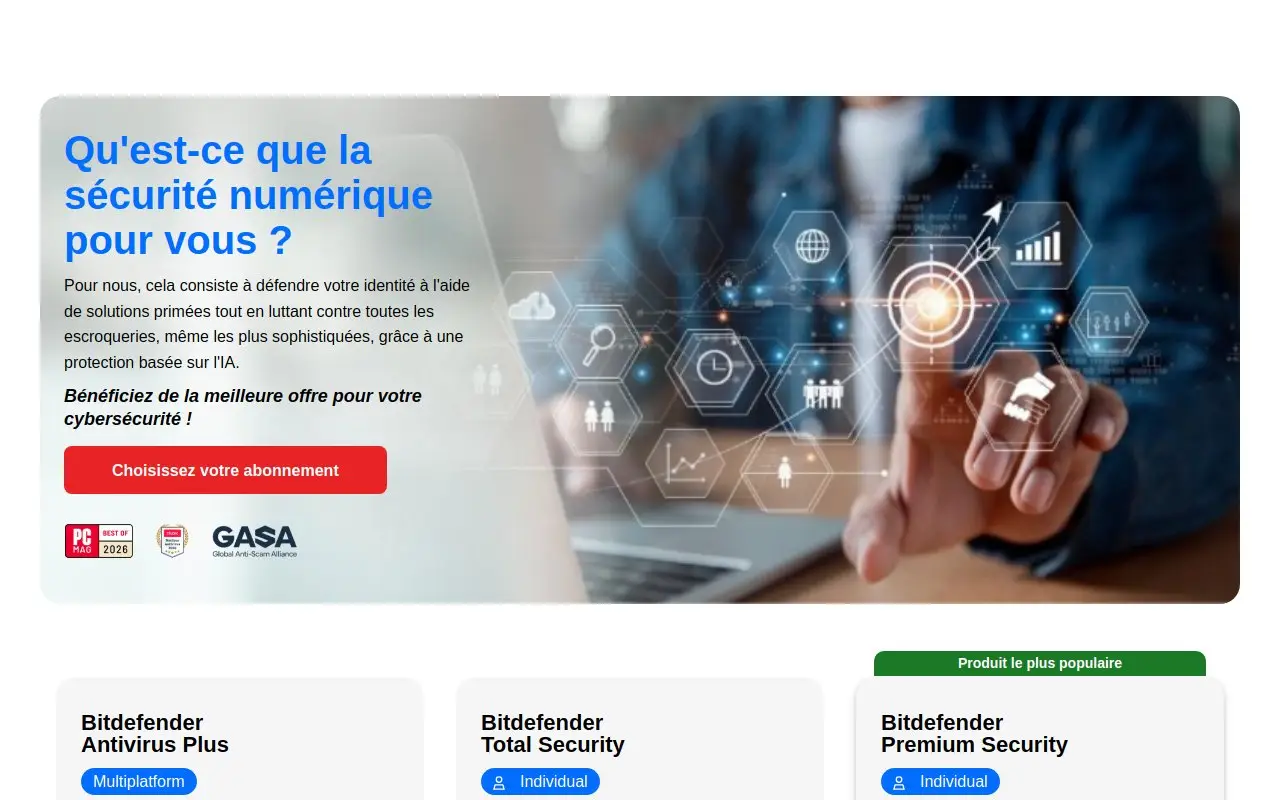 Landing page screenshot