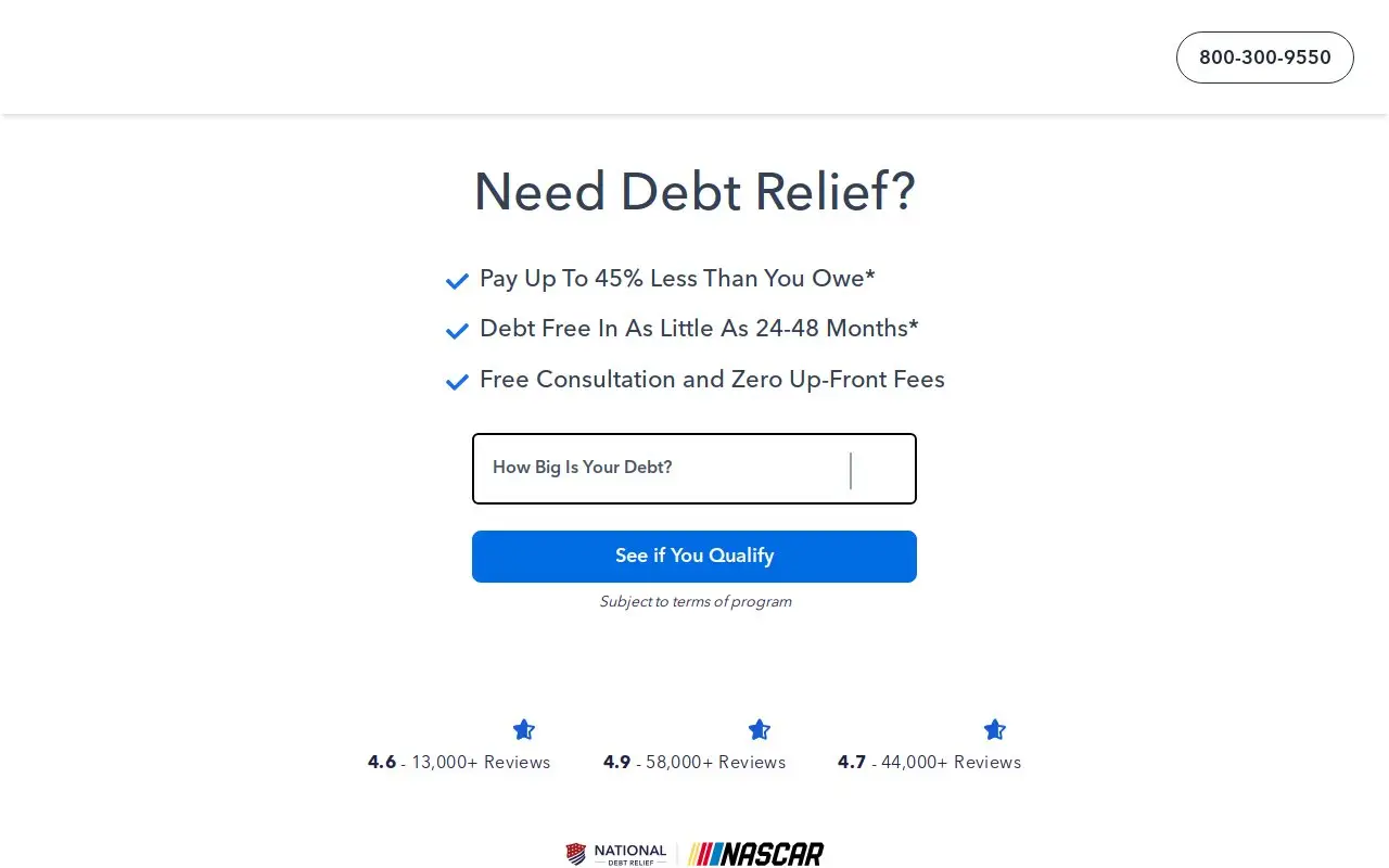 Landing page screenshot
