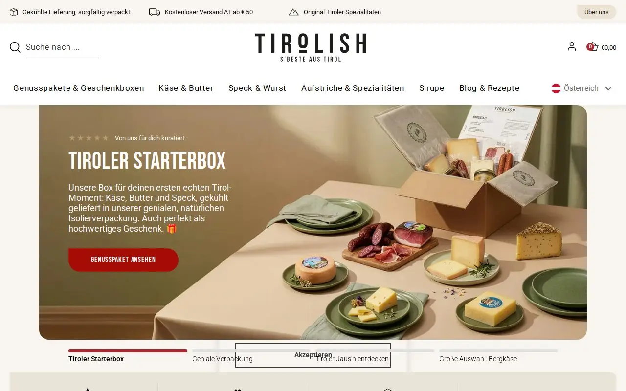 Landing page screenshot