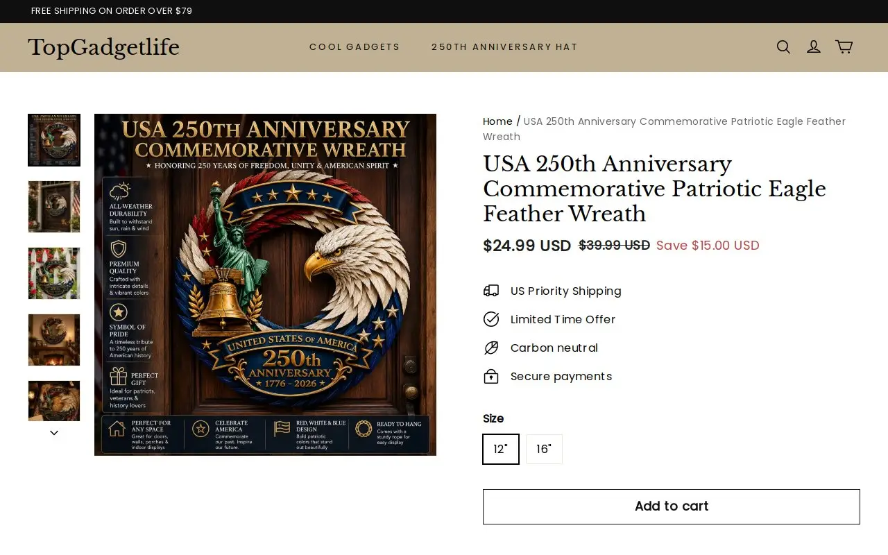 Landing page screenshot