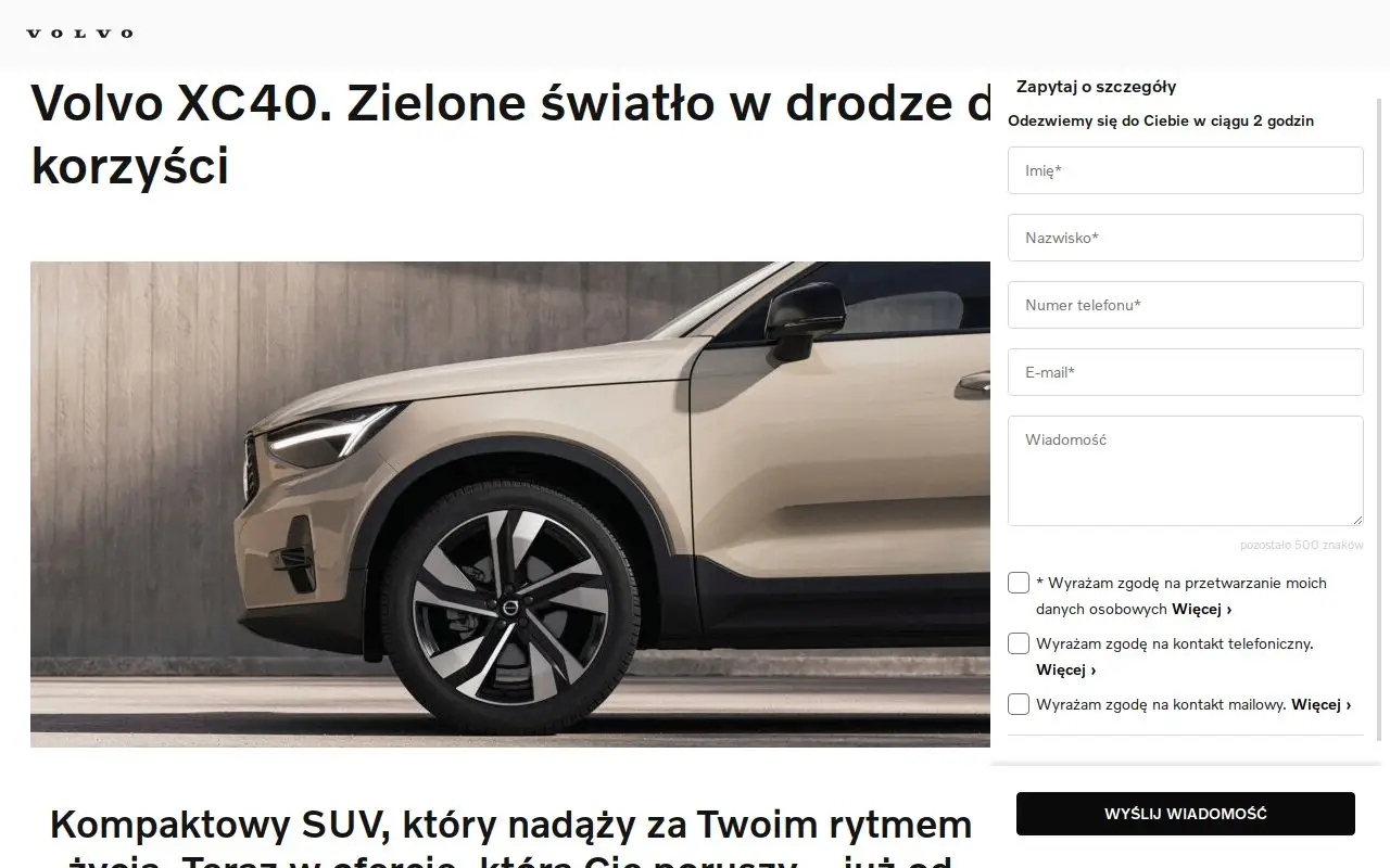 Landing page screenshot