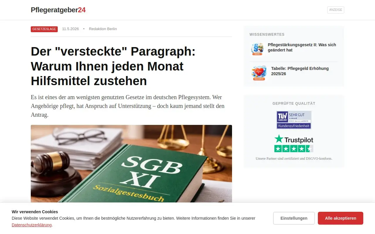 Landing page screenshot