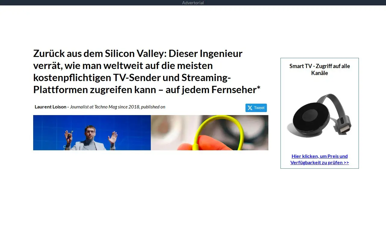 Landing page screenshot