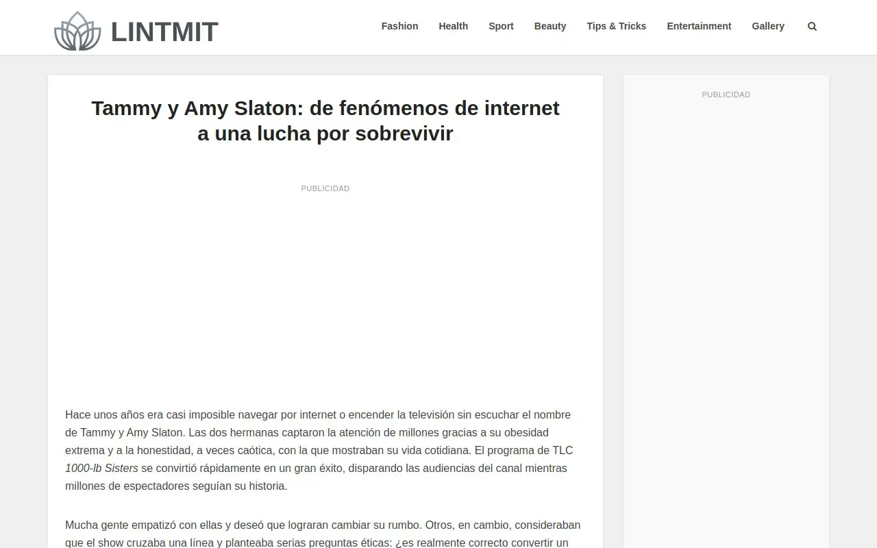 Landing page screenshot