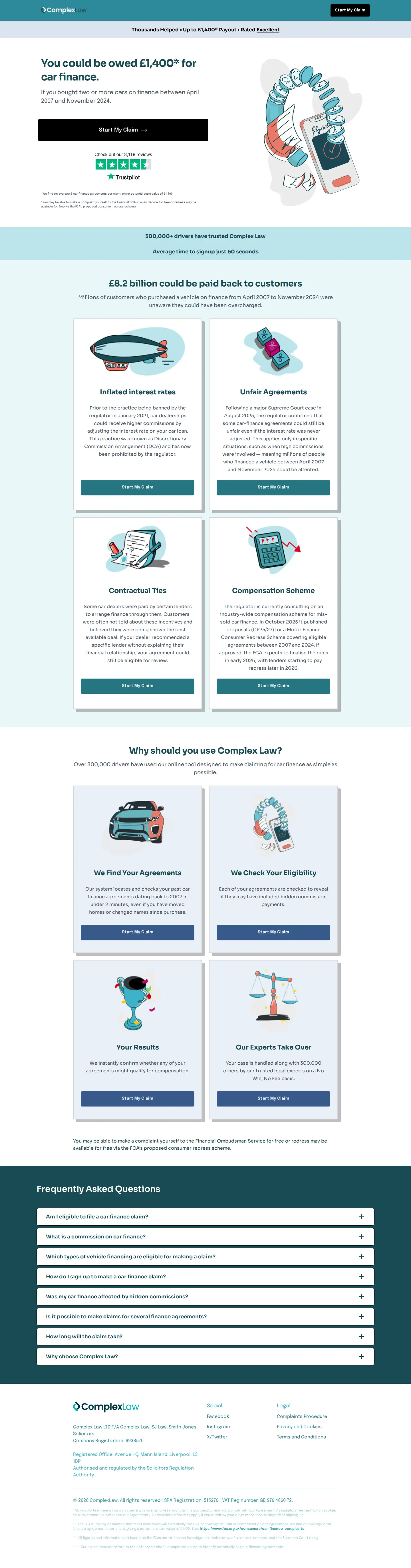 Landing page screenshot