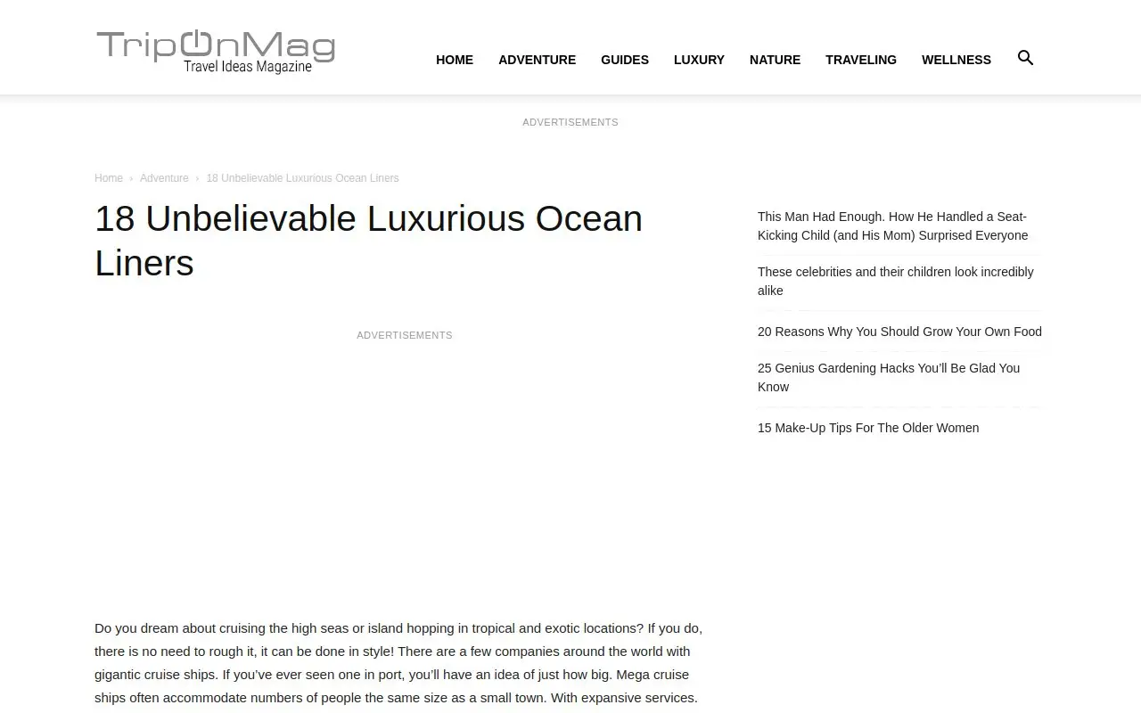 Landing page screenshot