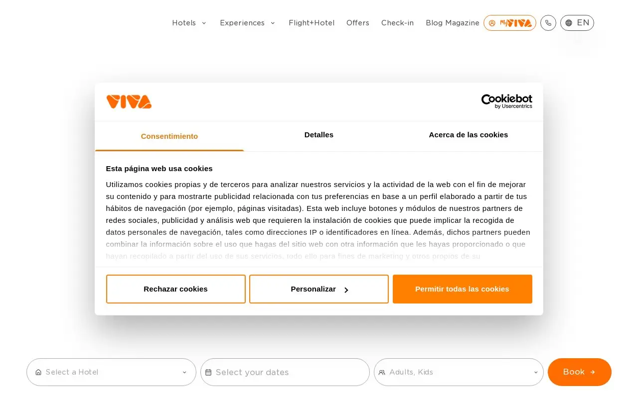 Landing page screenshot