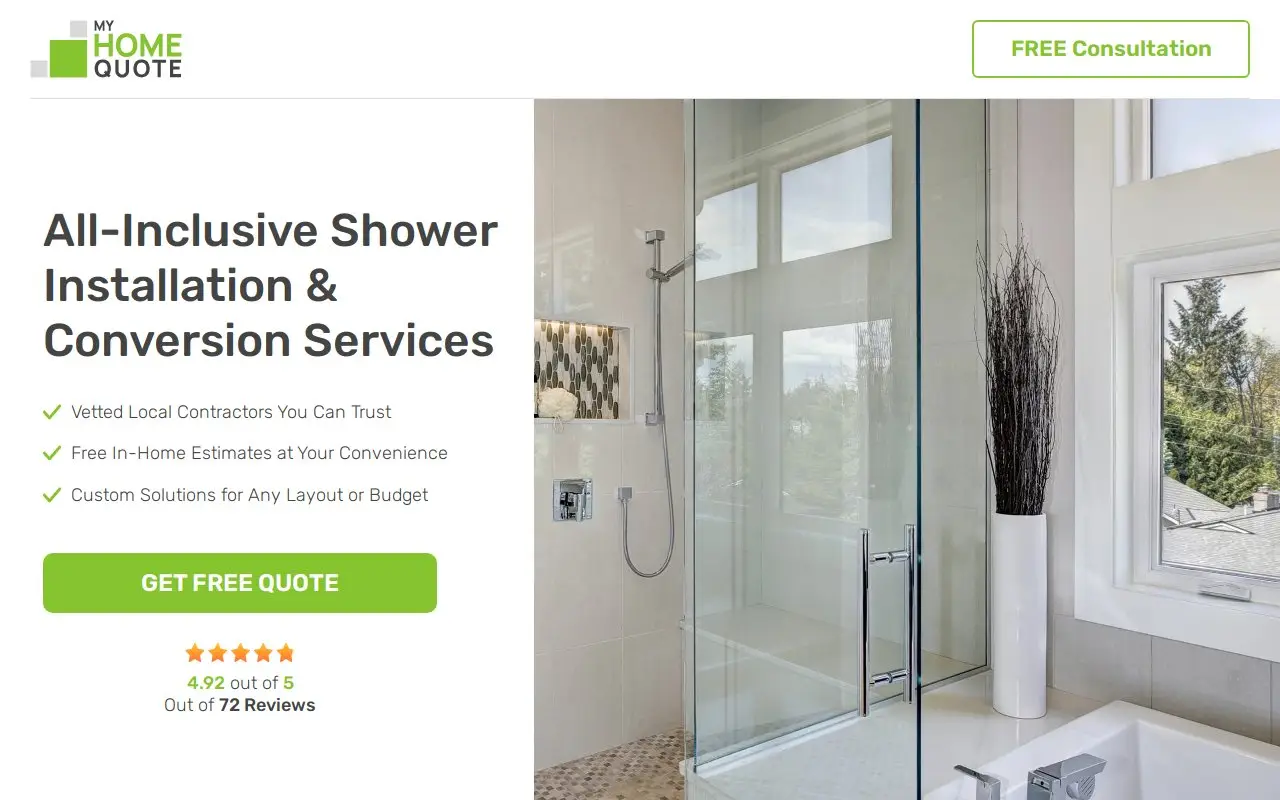 Landing page screenshot