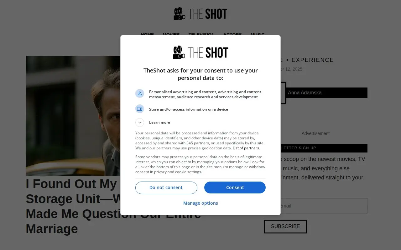 Landing page screenshot