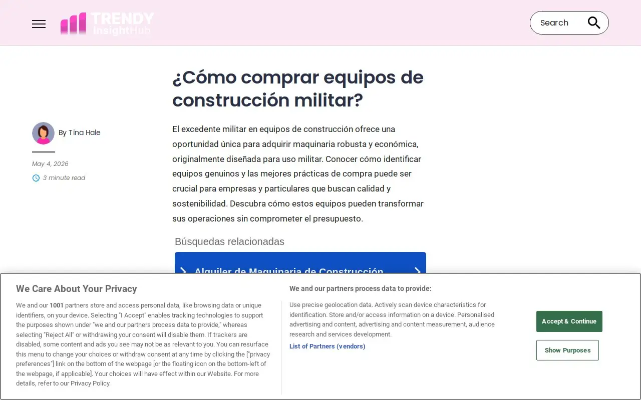 Landing page screenshot