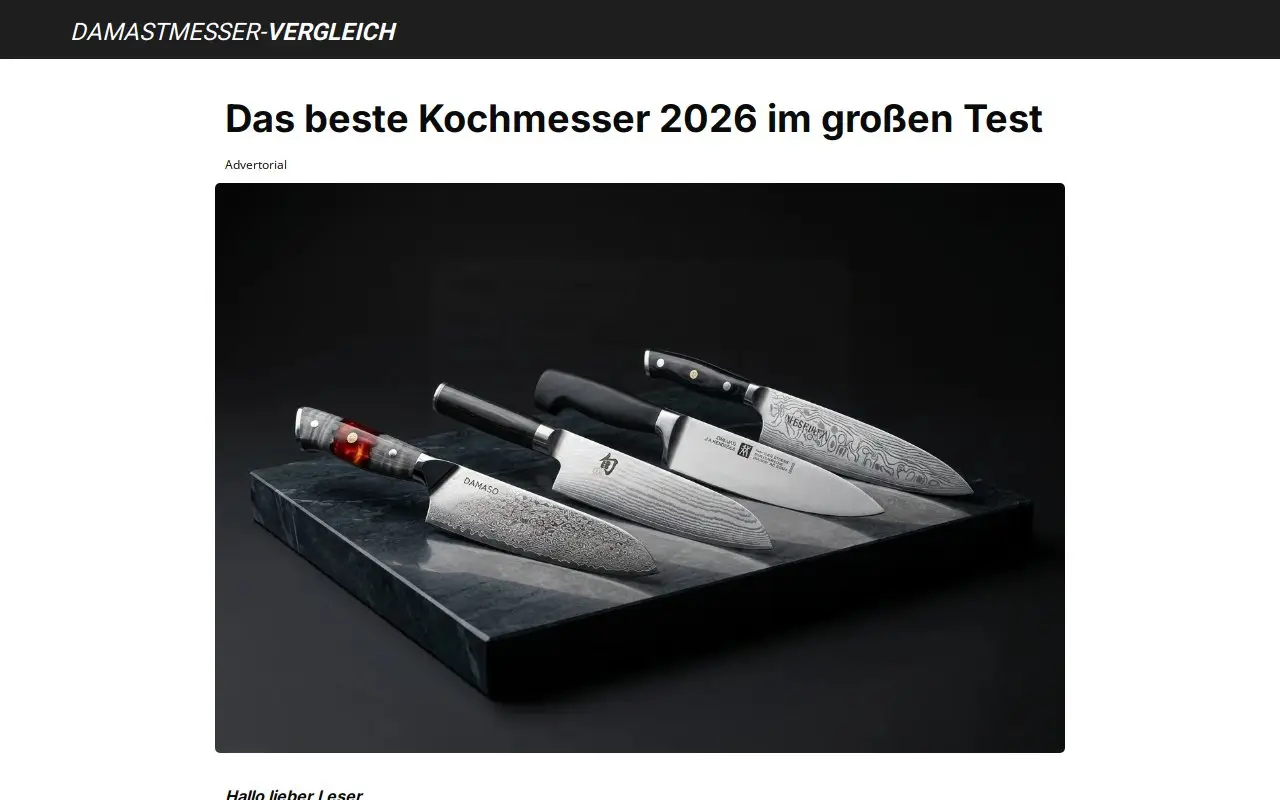 Landing page screenshot