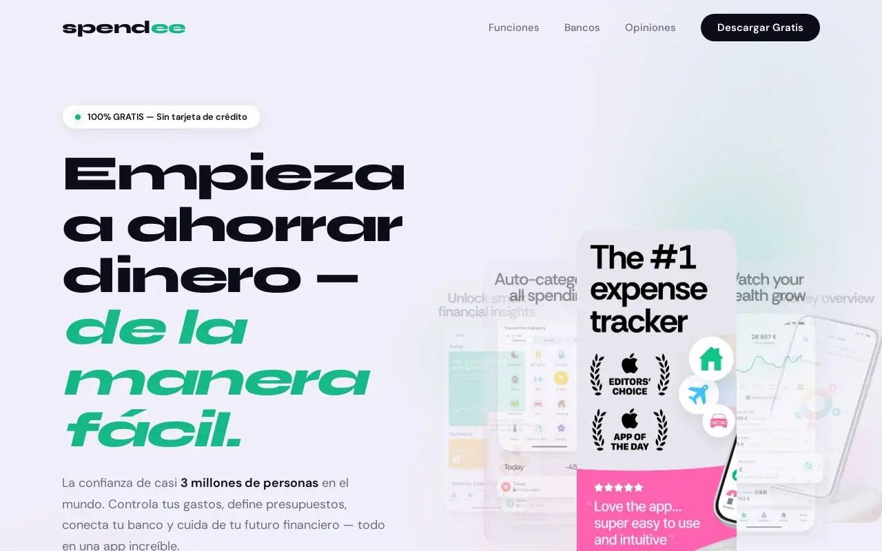 Landing page screenshot