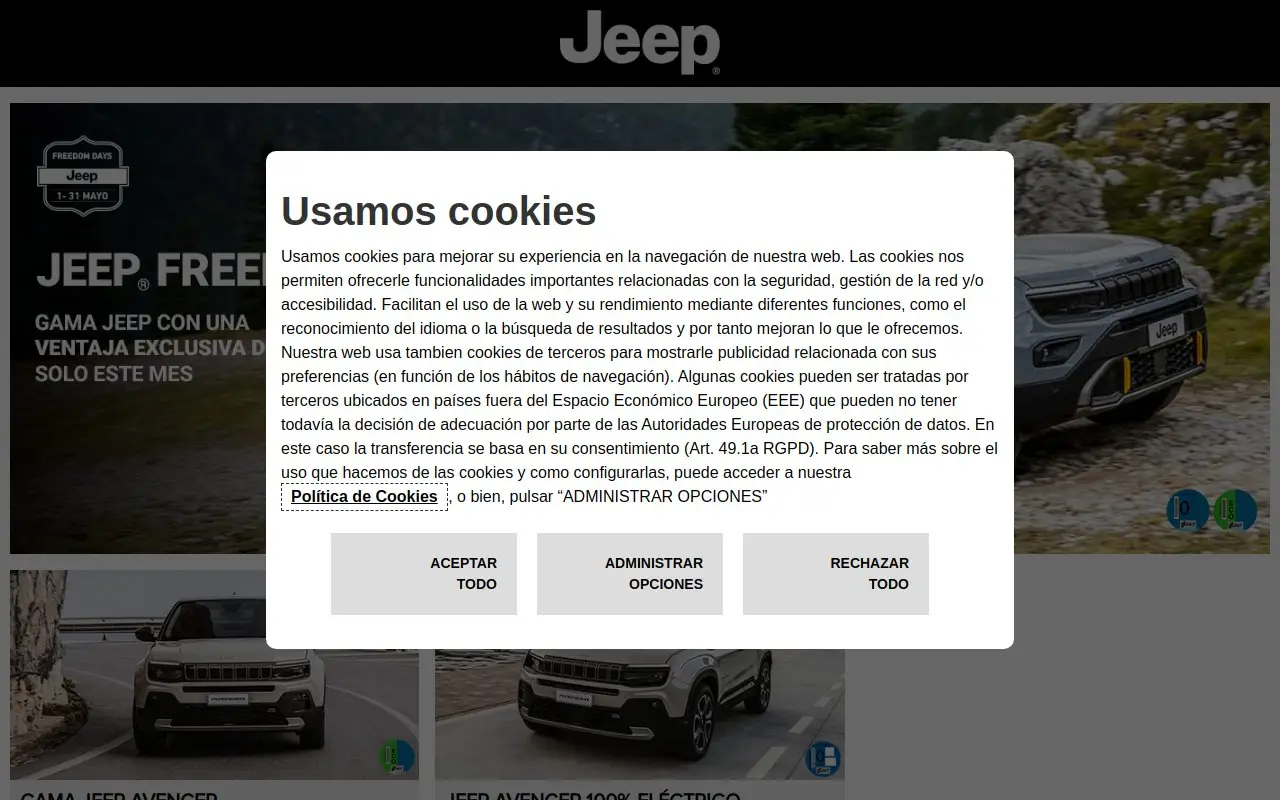 Landing page screenshot