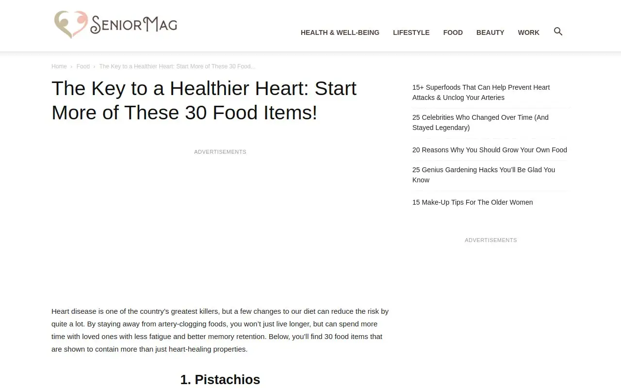 Landing page screenshot