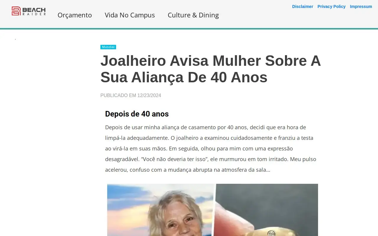 Landing page screenshot
