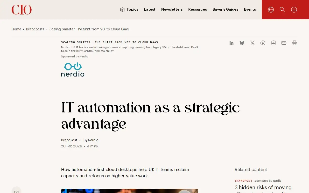 Landing page screenshot