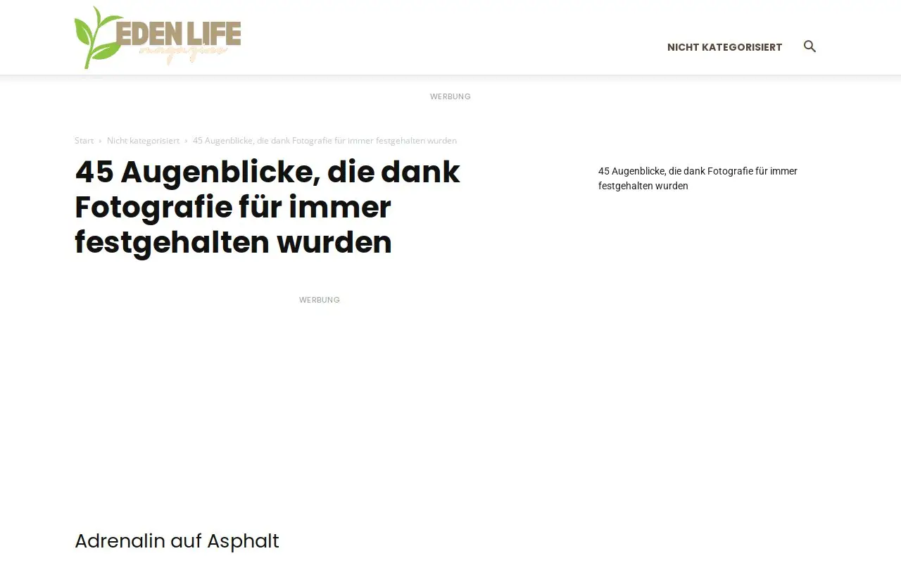 Landing page screenshot