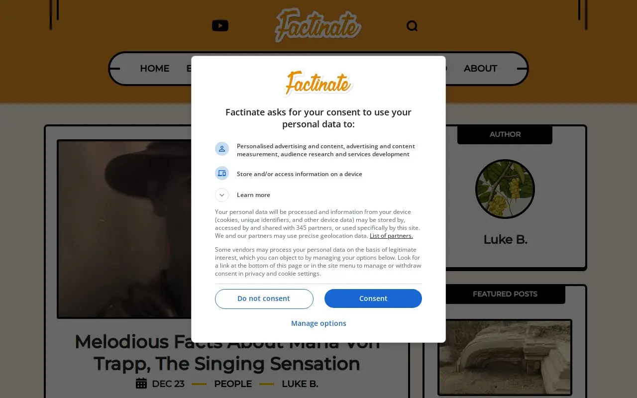 Landing page screenshot