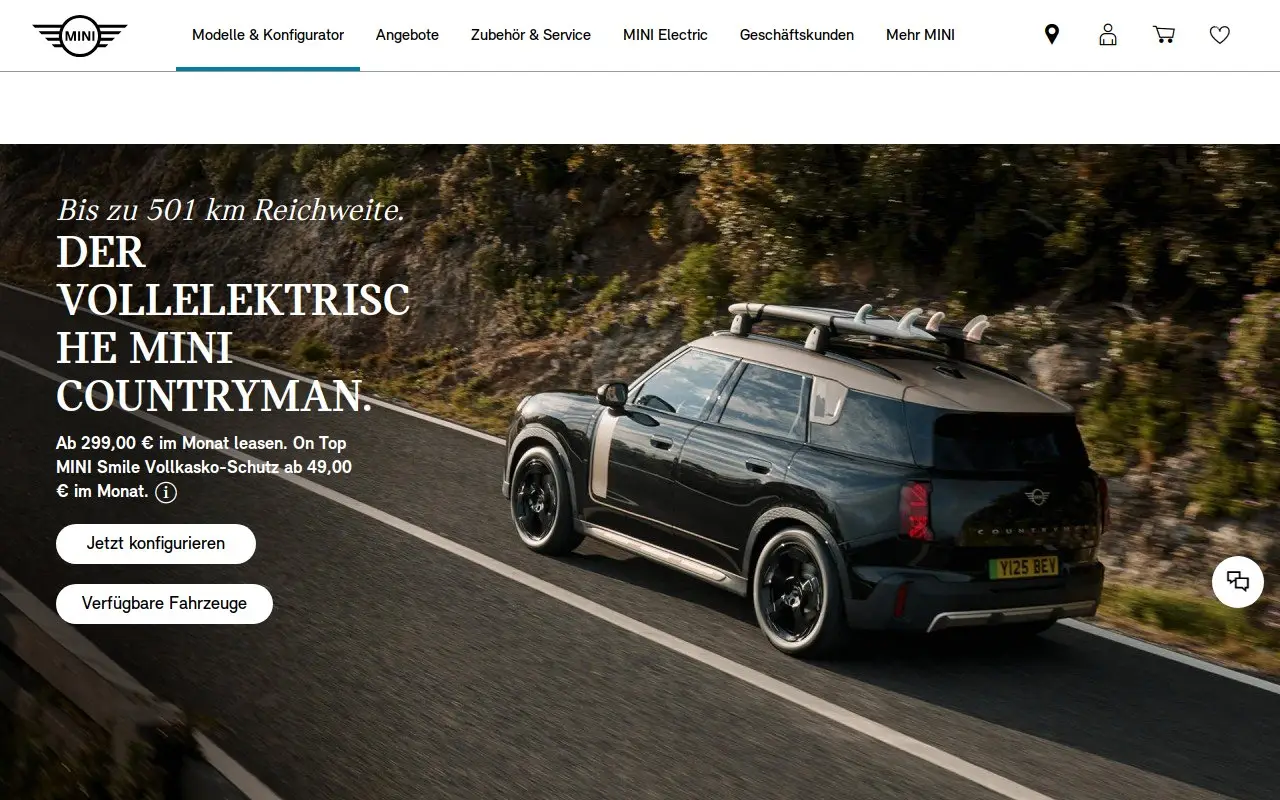 Landing page screenshot