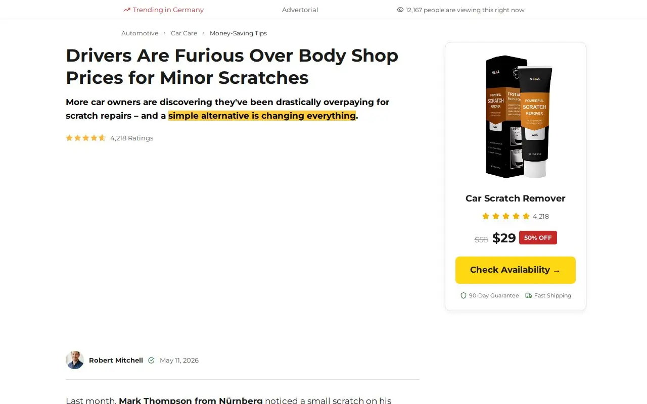 Landing page screenshot