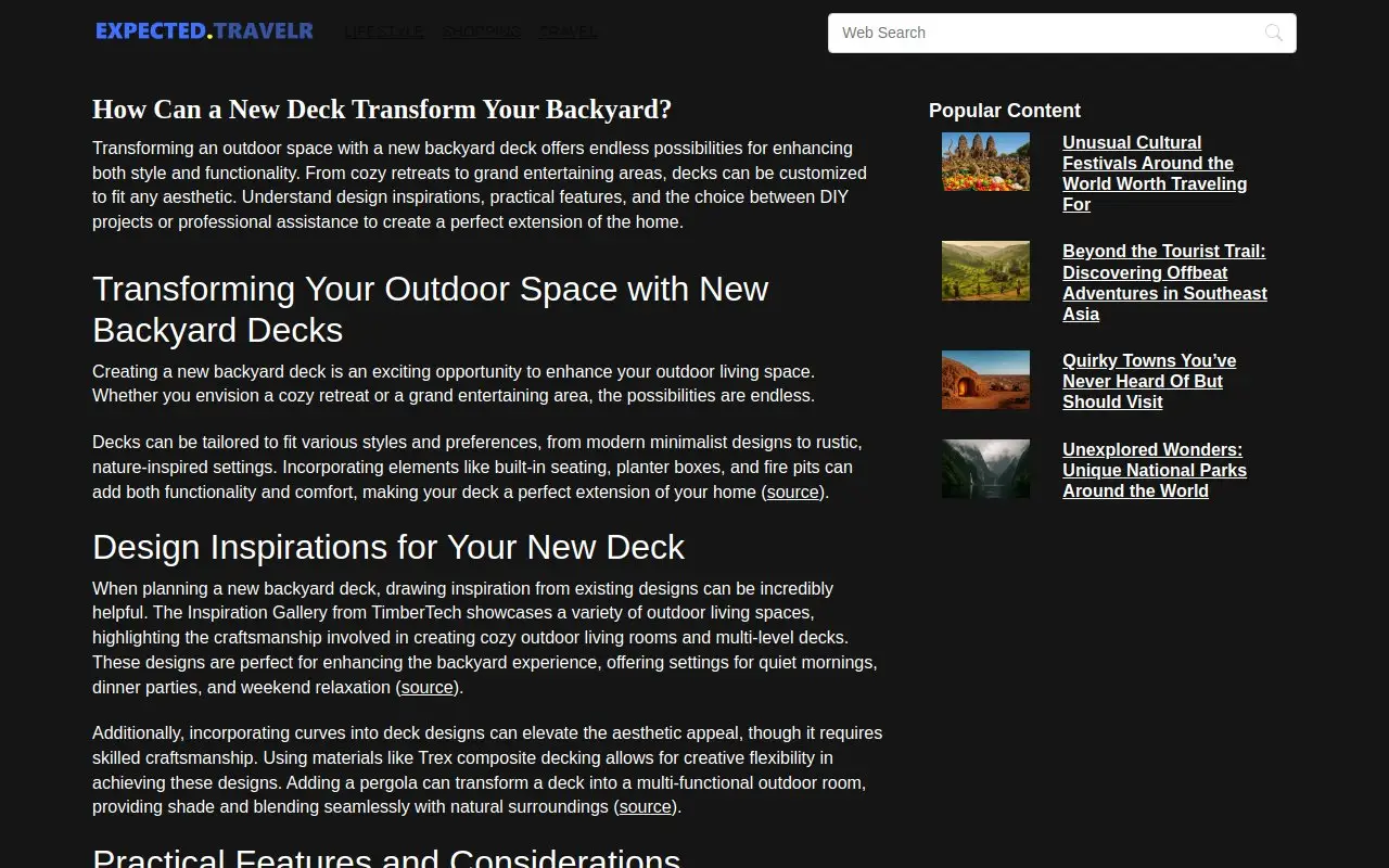 Landing page screenshot
