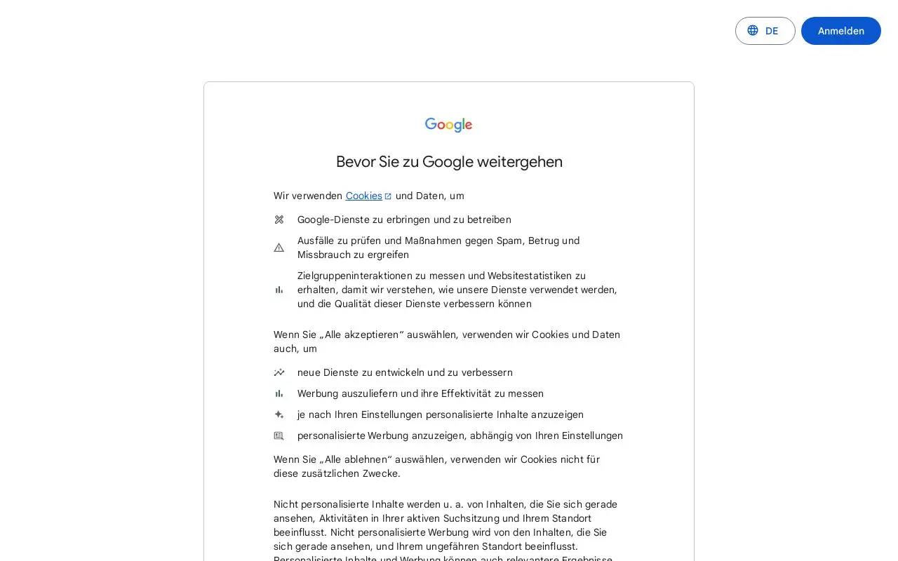 Landing page screenshot