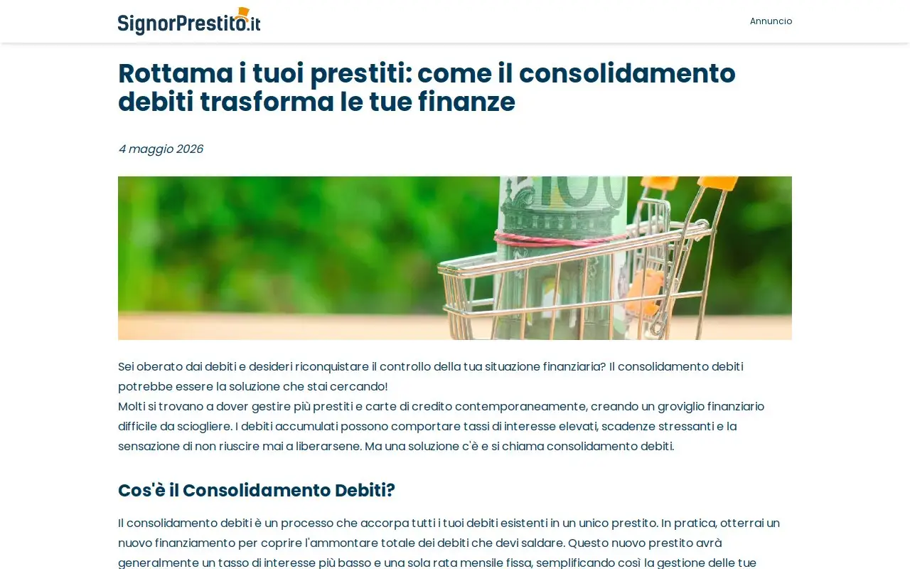 Landing page screenshot