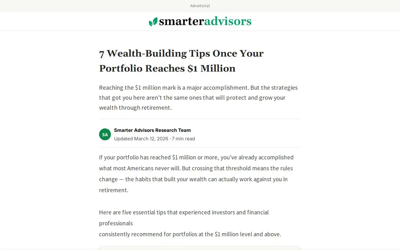 Landing page screenshot