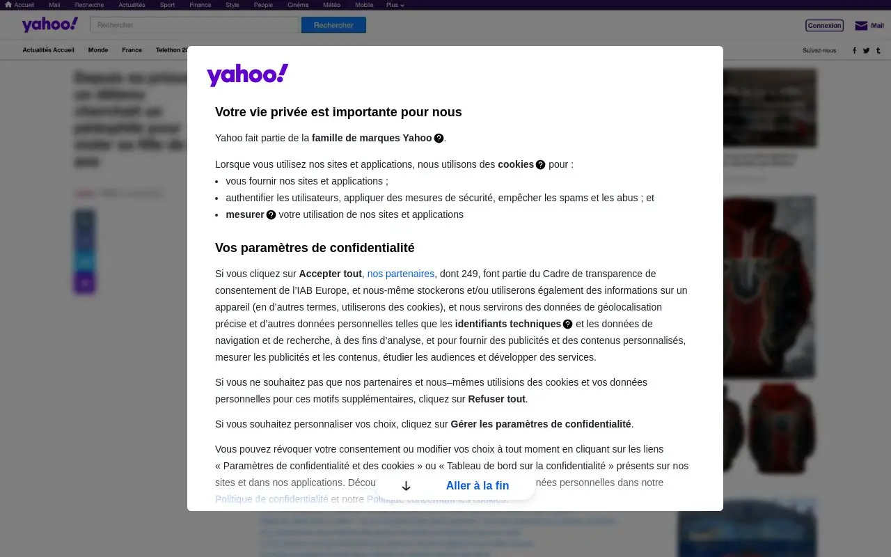 Landing page screenshot