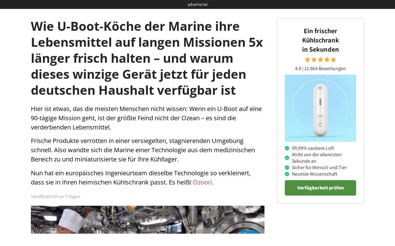 Landing page screenshot