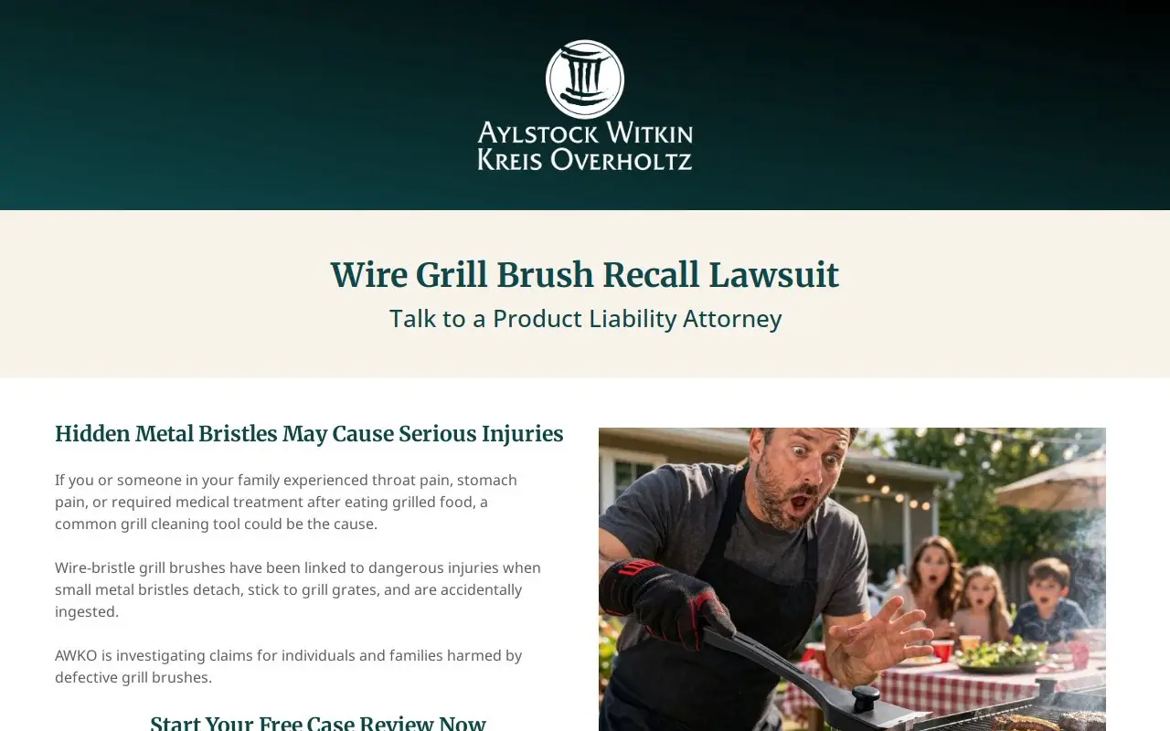 Landing page screenshot