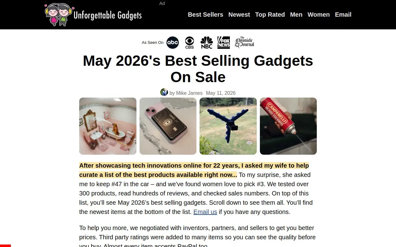 Landing page screenshot