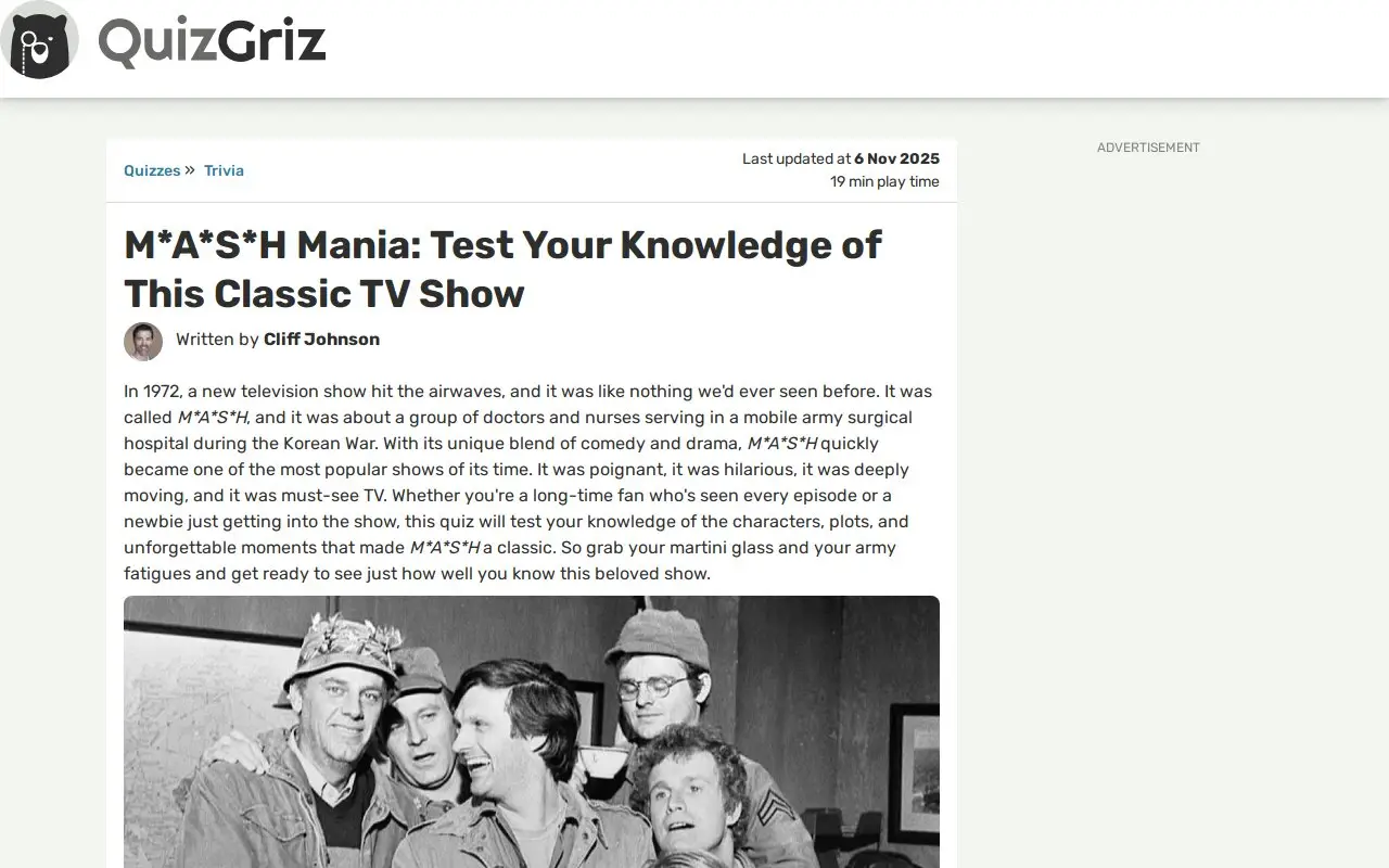 Landing page screenshot