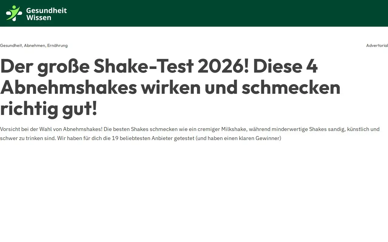 Landing page screenshot