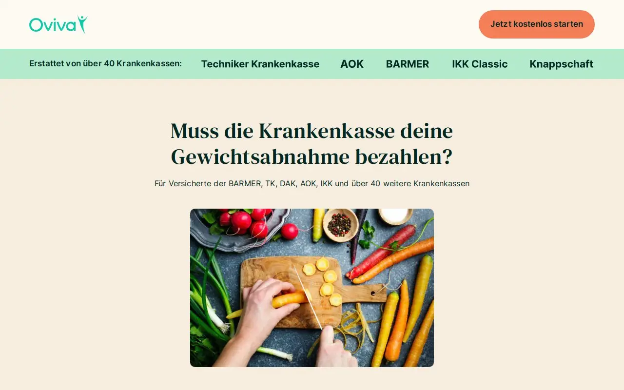 Landing page screenshot