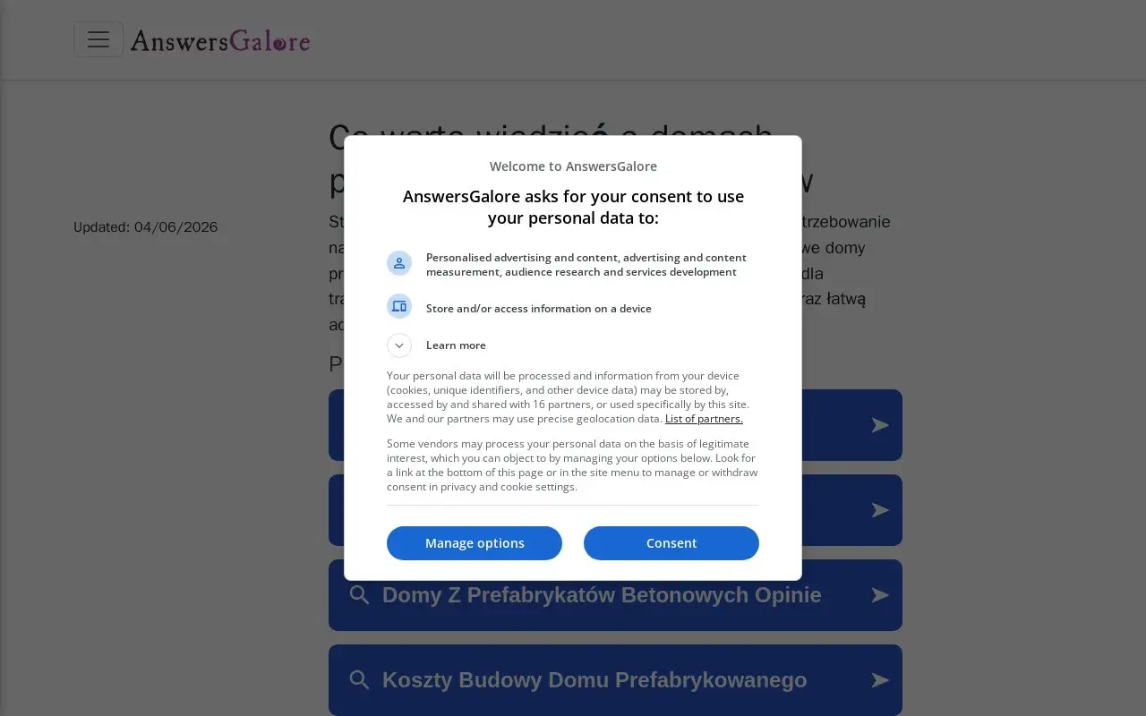 Landing page screenshot