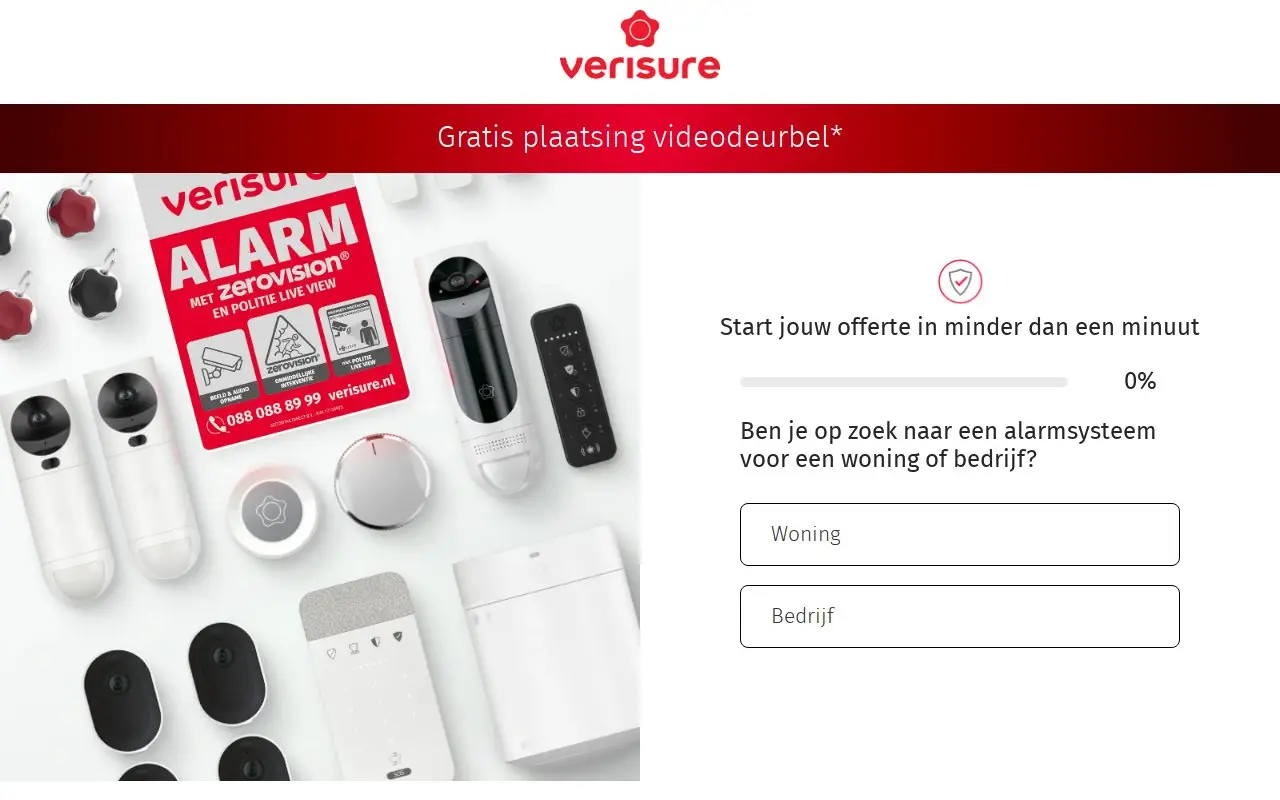 Landing page screenshot