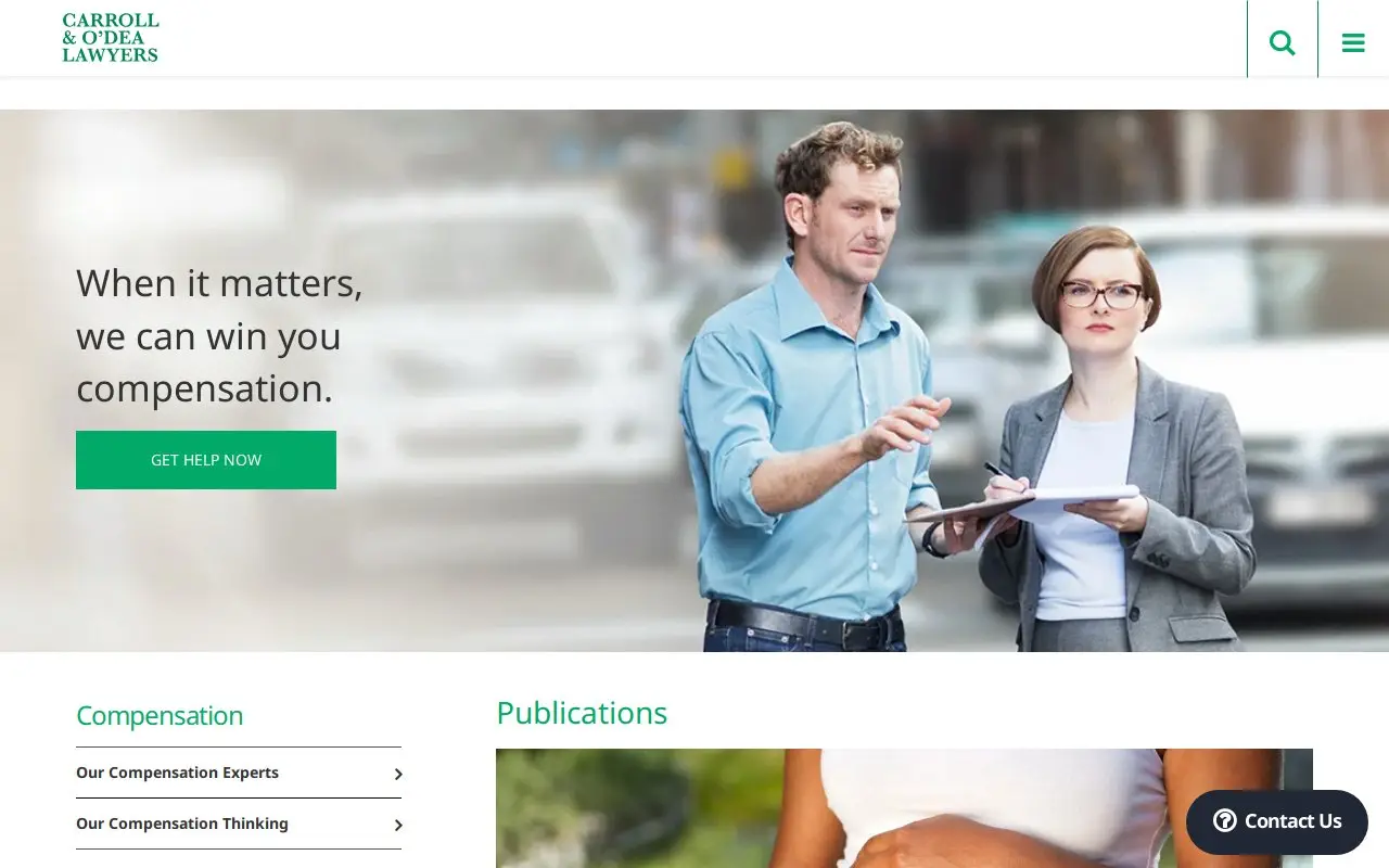 Landing page screenshot