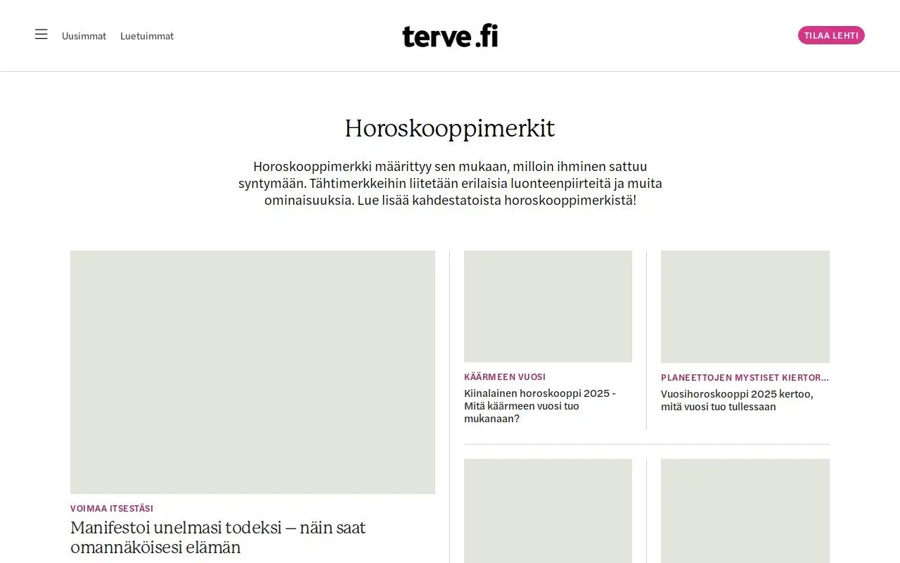 Landing page screenshot