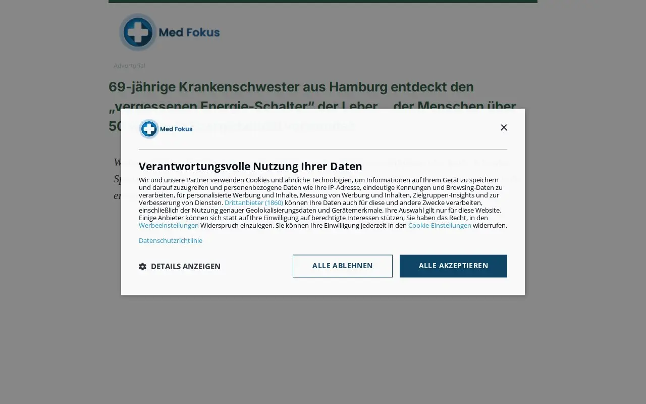 Landing page screenshot