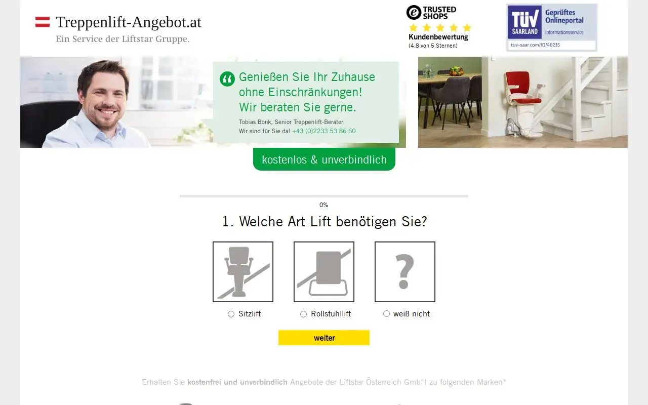 Landing page screenshot