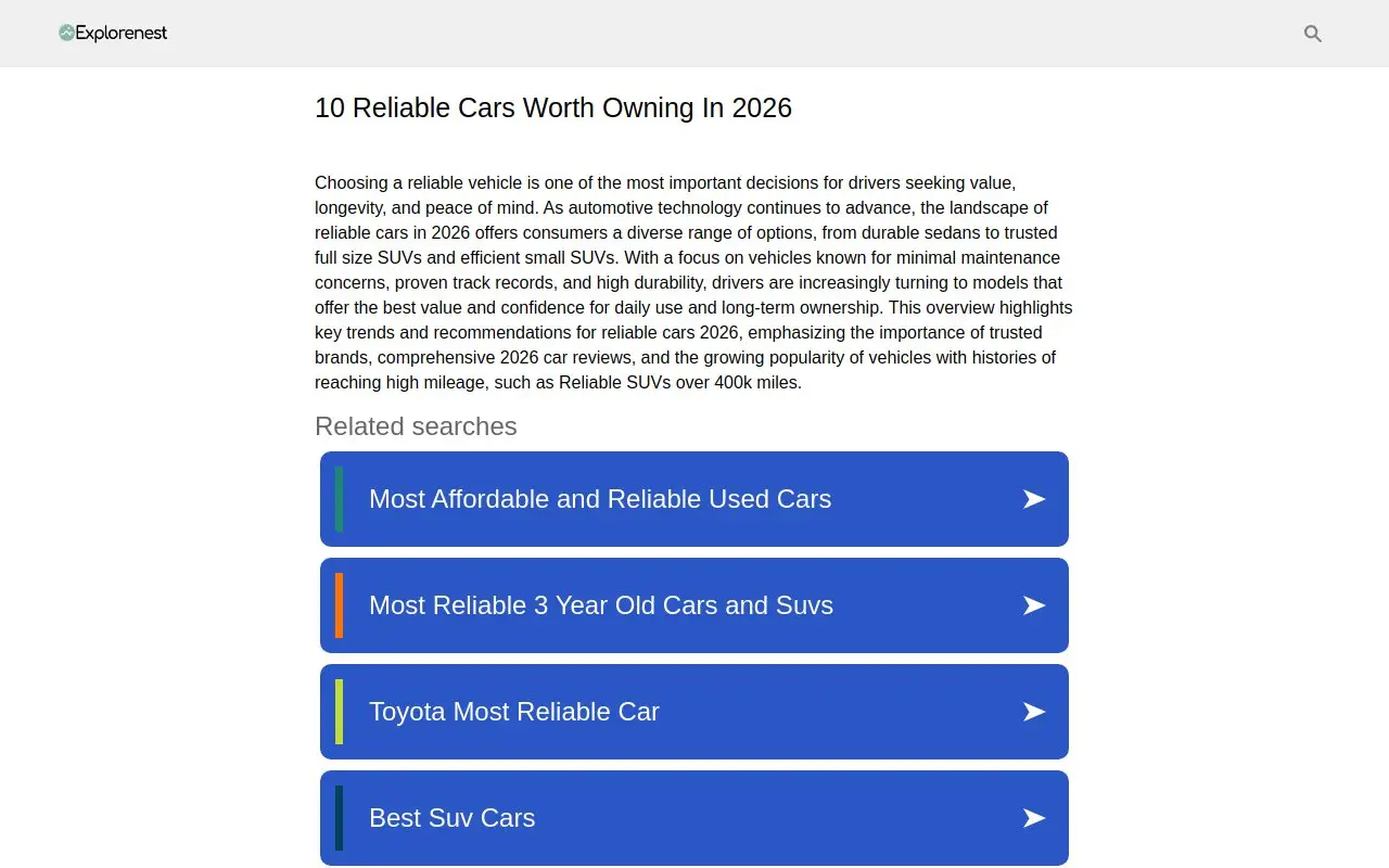 Landing page screenshot