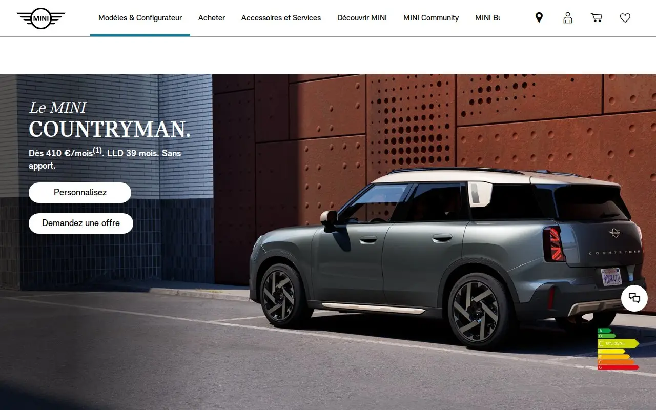 Landing page screenshot