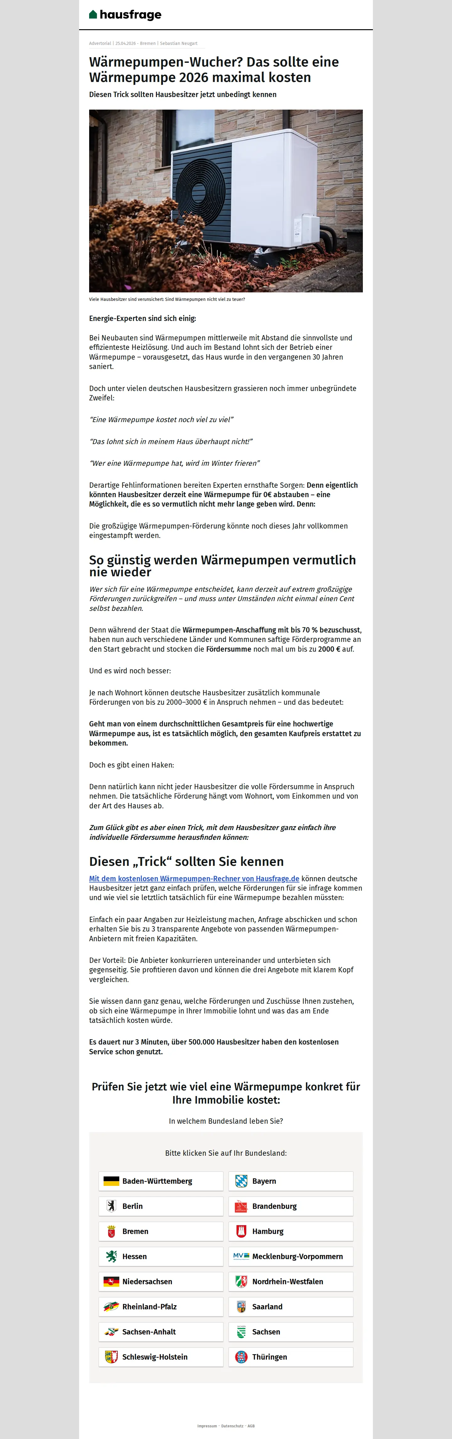 Landing page screenshot