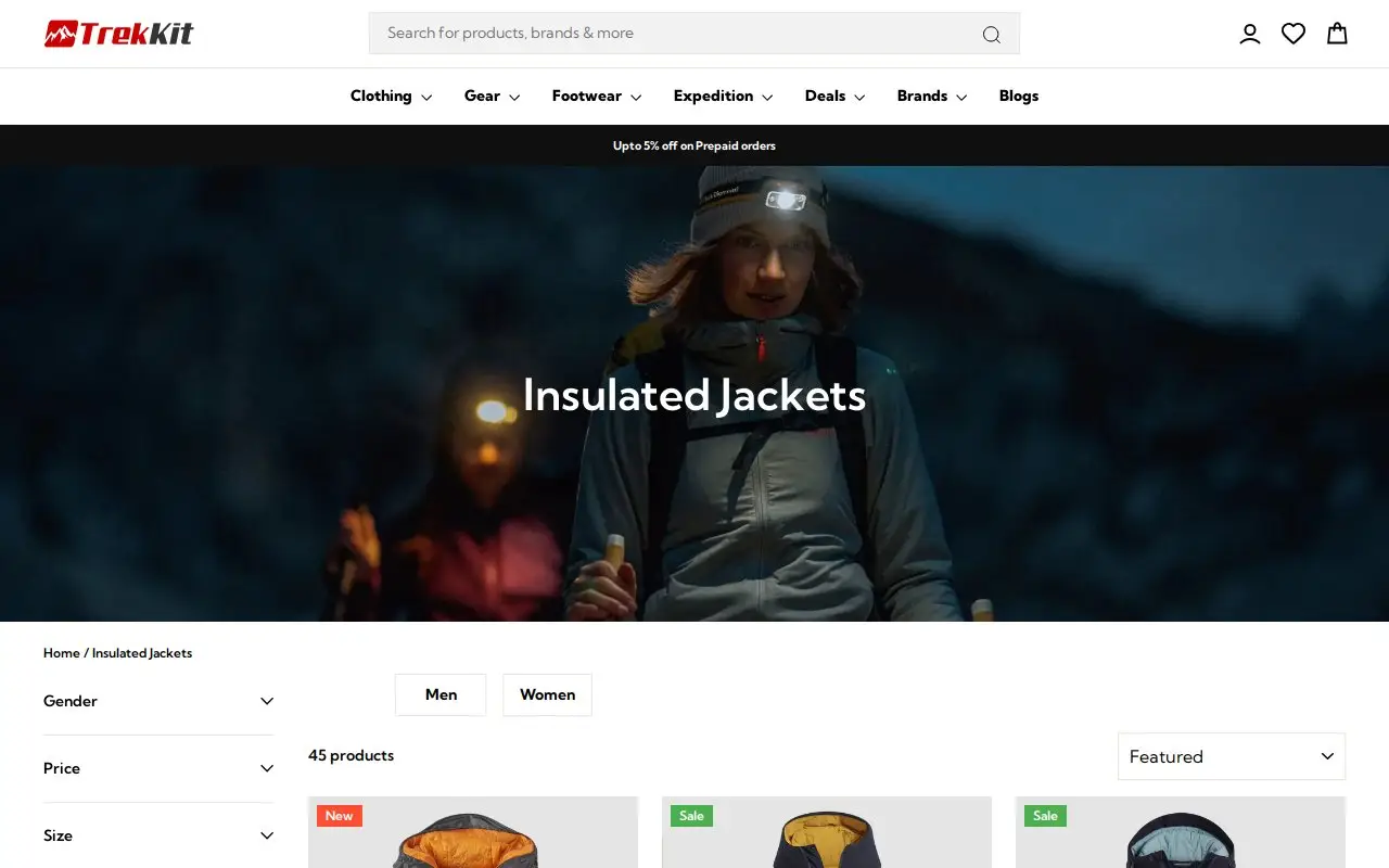 Landing page screenshot