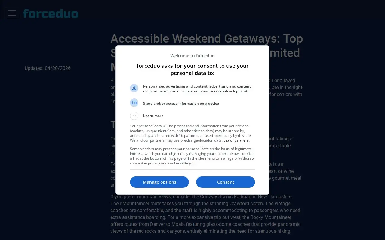 Landing page screenshot